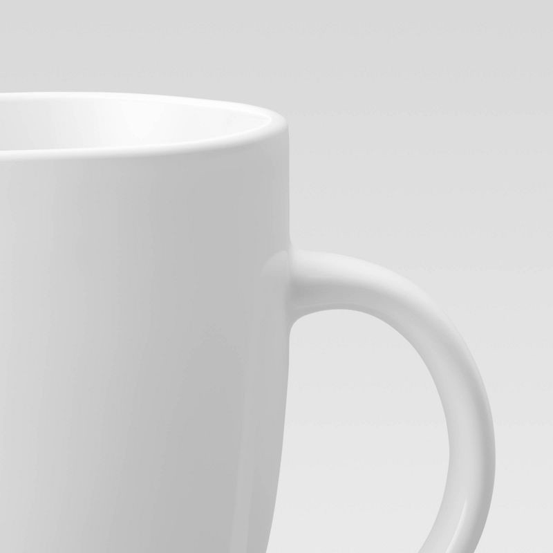 slide 3 of 3, 16.57oz Porcelain Coupe Coffee Mug White – Threshold™: Microwave & Dishwasher Safe, Hot Beverages, All Ages, 16.57 oz