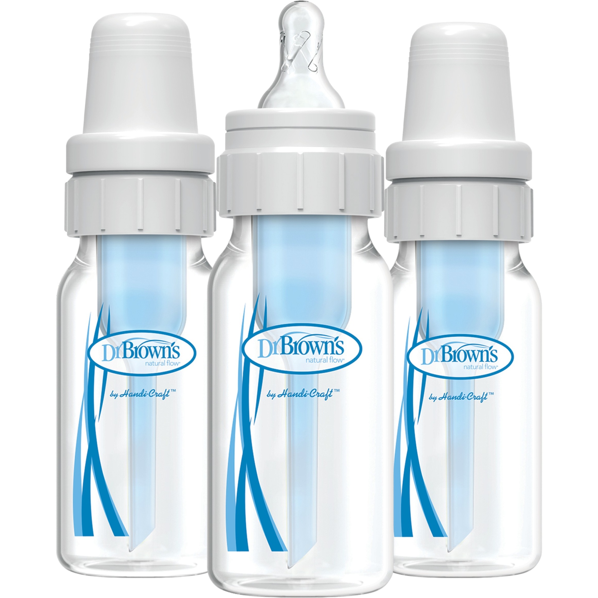 slide 1 of 8, Dr. Brown's Natural Flow Anti-Colic Baby Bottle - Blue - 4oz/3pk, 3 ct; 4 oz