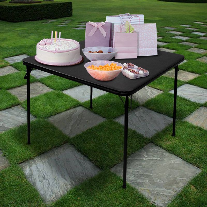slide 2 of 4, Peakform 34"x 34" Folding Card Table Black, 1 ct
