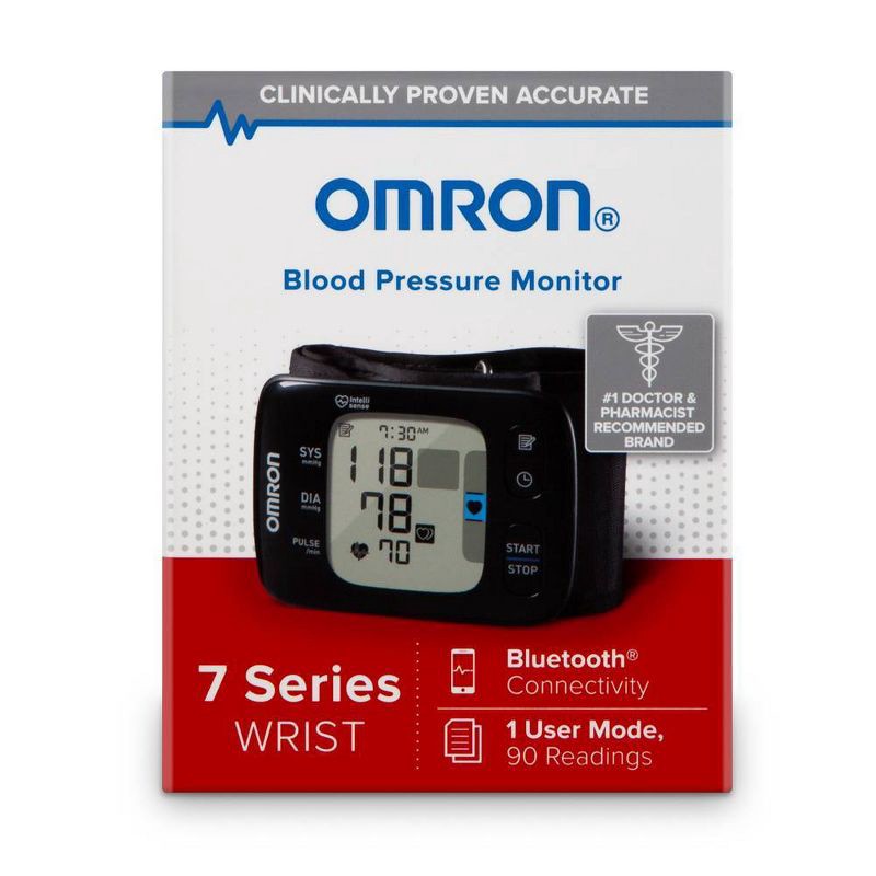 slide 1 of 5, Omron Digital Wrist Blood Pressure Monitor - 7 Series, 1 ct