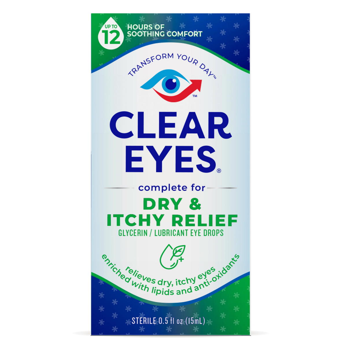 slide 1 of 9, Clear Eyes Dry & Itchy Eye Relief Eye Drops, 0.5 fl oz, 0.50 fl oz