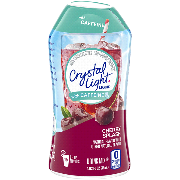 slide 1 of 1, Crystal Light Cherry Liquid Energy Drink Mix With Caffeine, Caffeinated Bottle, 1.62 oz