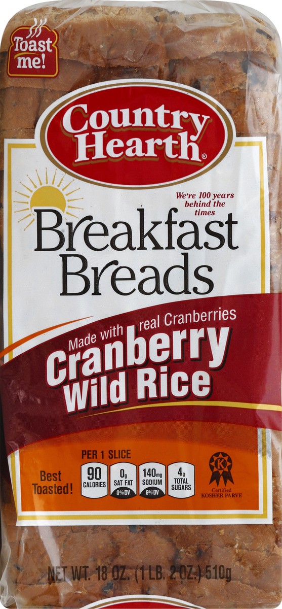 slide 2 of 5, Country Hearth Cranberry Wild Rice Breakfast Breads , 18 oz