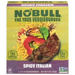 NoBull Spicy Italian Veggieburgers - 0.5 lb Total