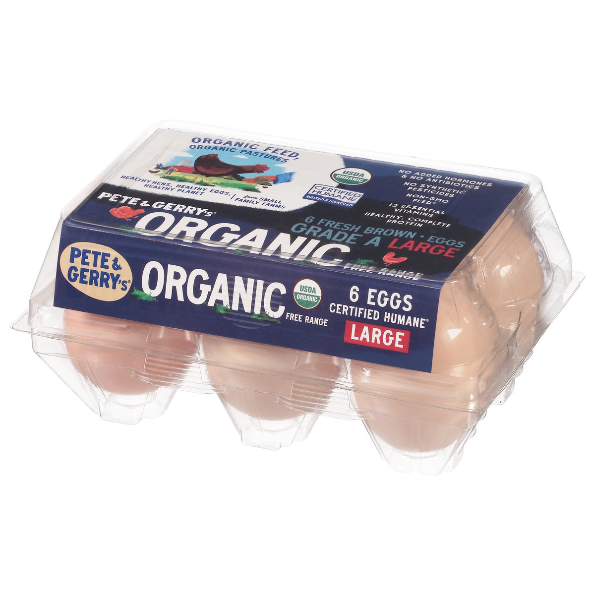 slide 3 of 9, Pete and Gerry's Fresh Brown Free Range Organic Eggs Large 6 ea, 6 ct