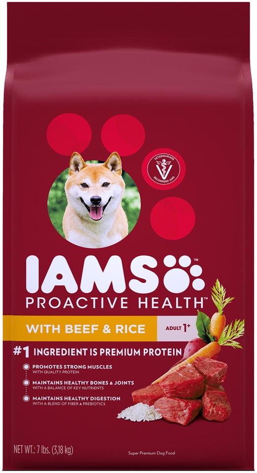 slide 1 of 1, IAMS ProActive Health Dog Food for All Dogs  Beef and Rice, 6 lb