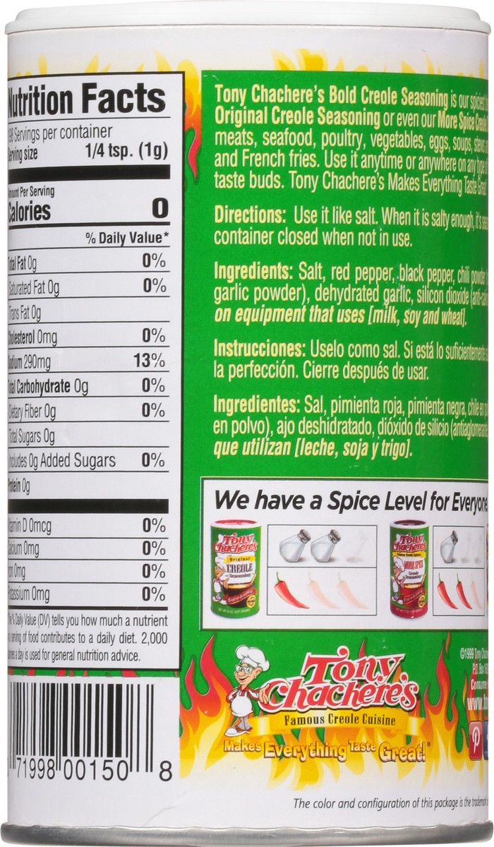 slide 9 of 13, Tony Chachere's Bold Creole Seasoning With An Extra Kick, 7 oz