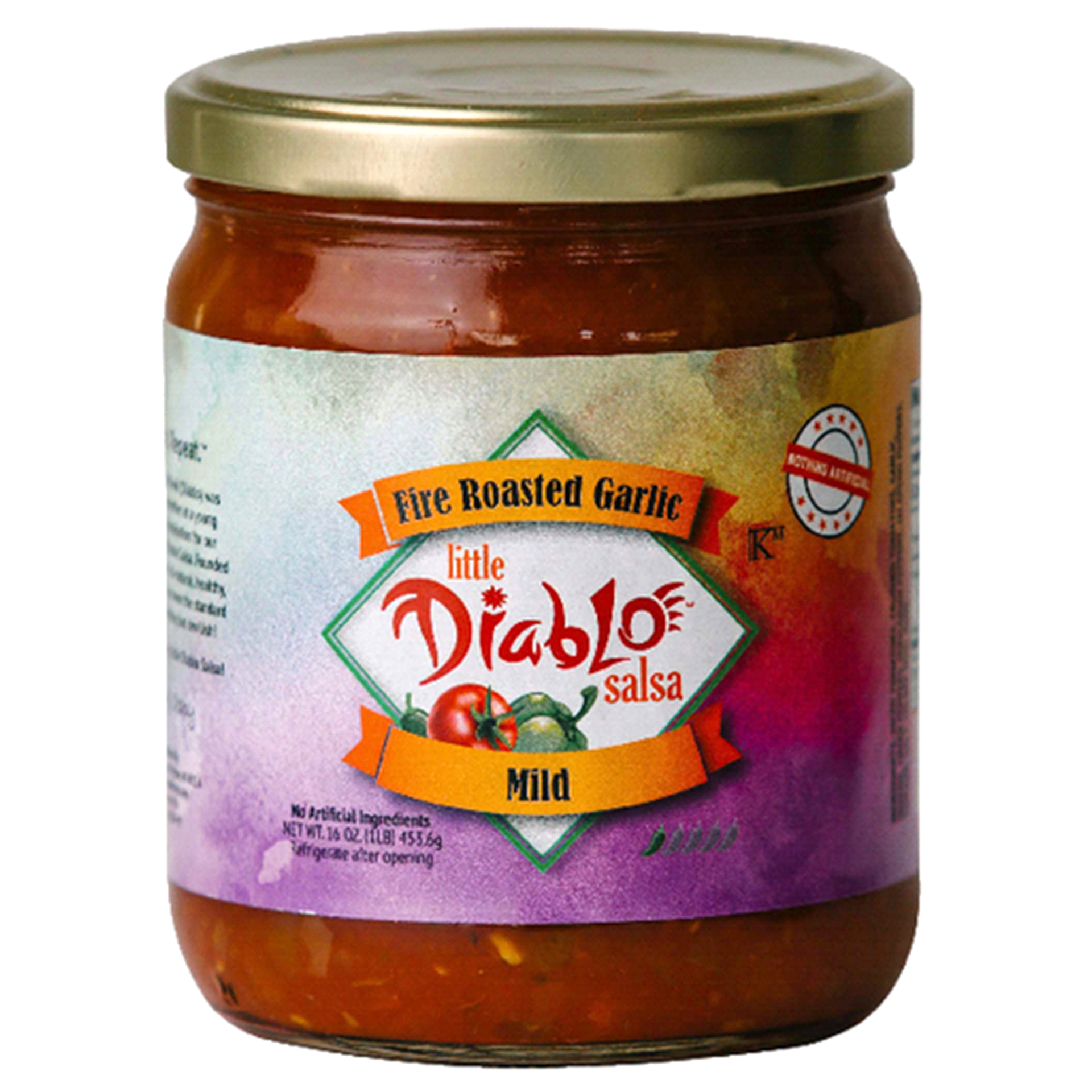 slide 1 of 1, Little Diablo Garlic Salsa, 16 oz