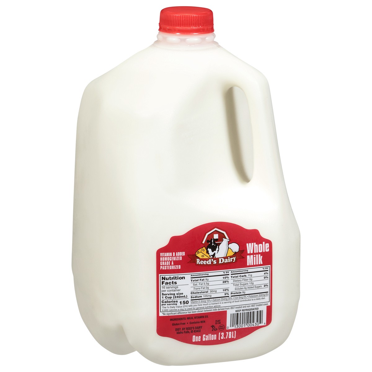 slide 2 of 4, Reed's Dairy Whole Milk, 1 ct