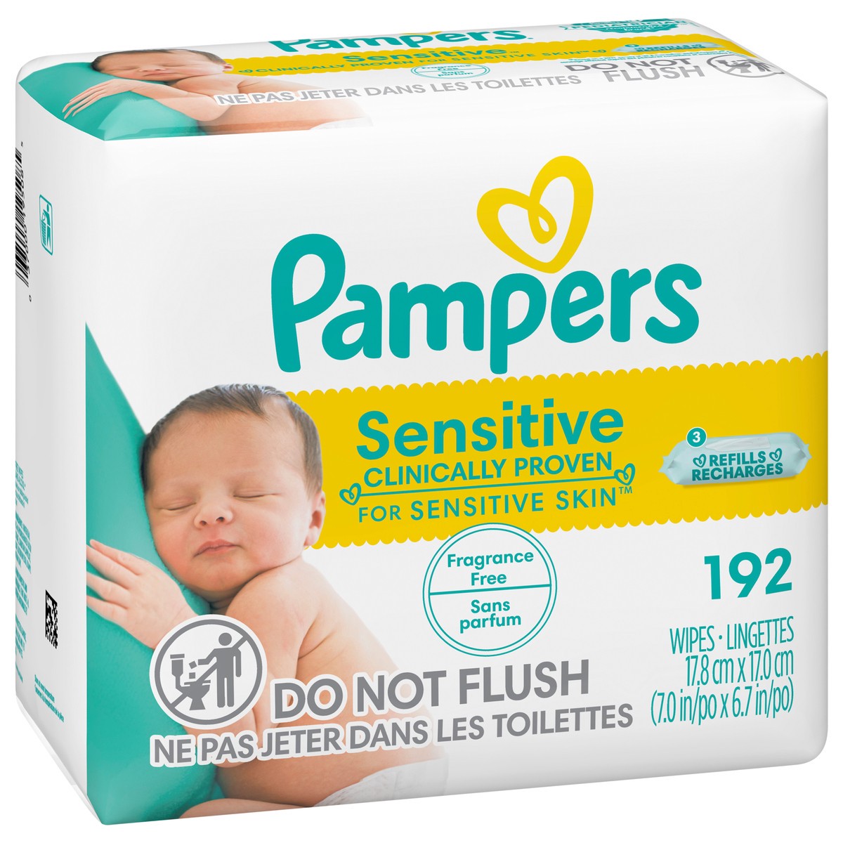 slide 2 of 4, Pampers Sensitive Baby Wipes, 192 ct