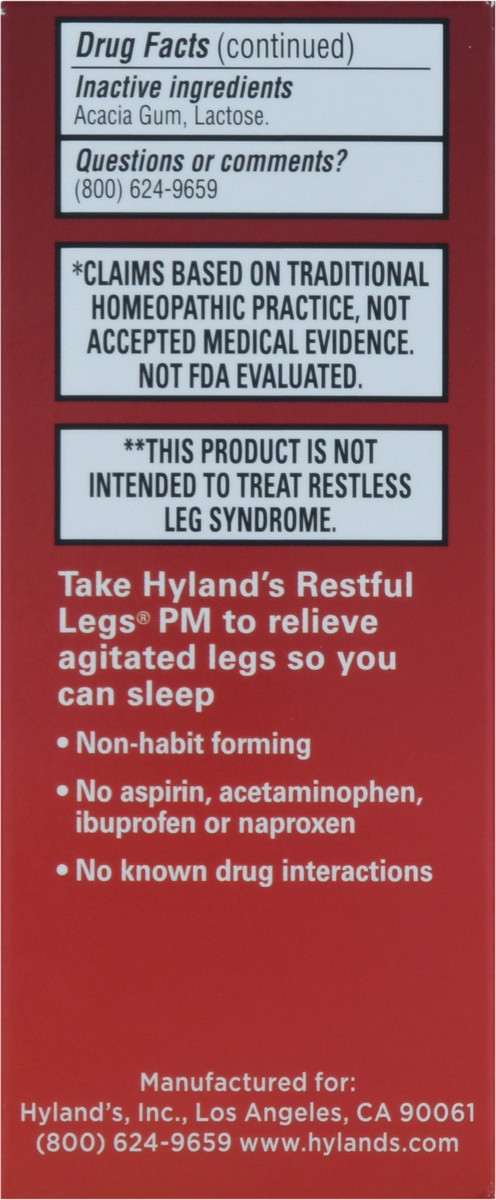 slide 5 of 9, Hyland's Restful Legs Homeopathic Quick-Dissolving Tablets 50 ea Box, 50 ct