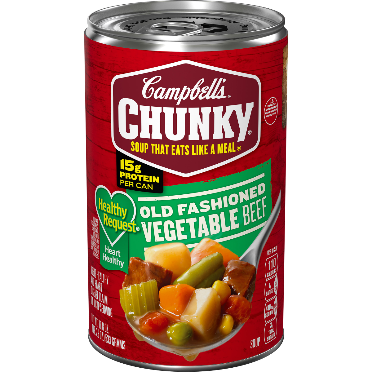 slide 1 of 5, Campbell's Chunky Old Fashioned Vegetable Beef Soup, 18.8 oz