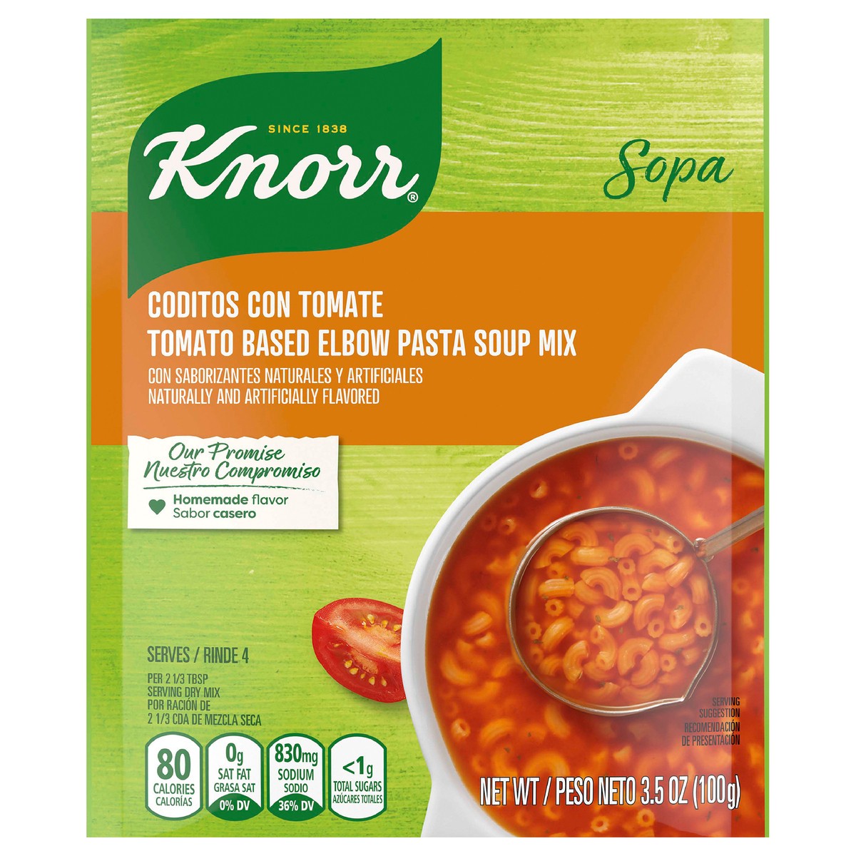 slide 1 of 5, Knorr Tomato Based Elbow Pasta Soup, 3.5 oz