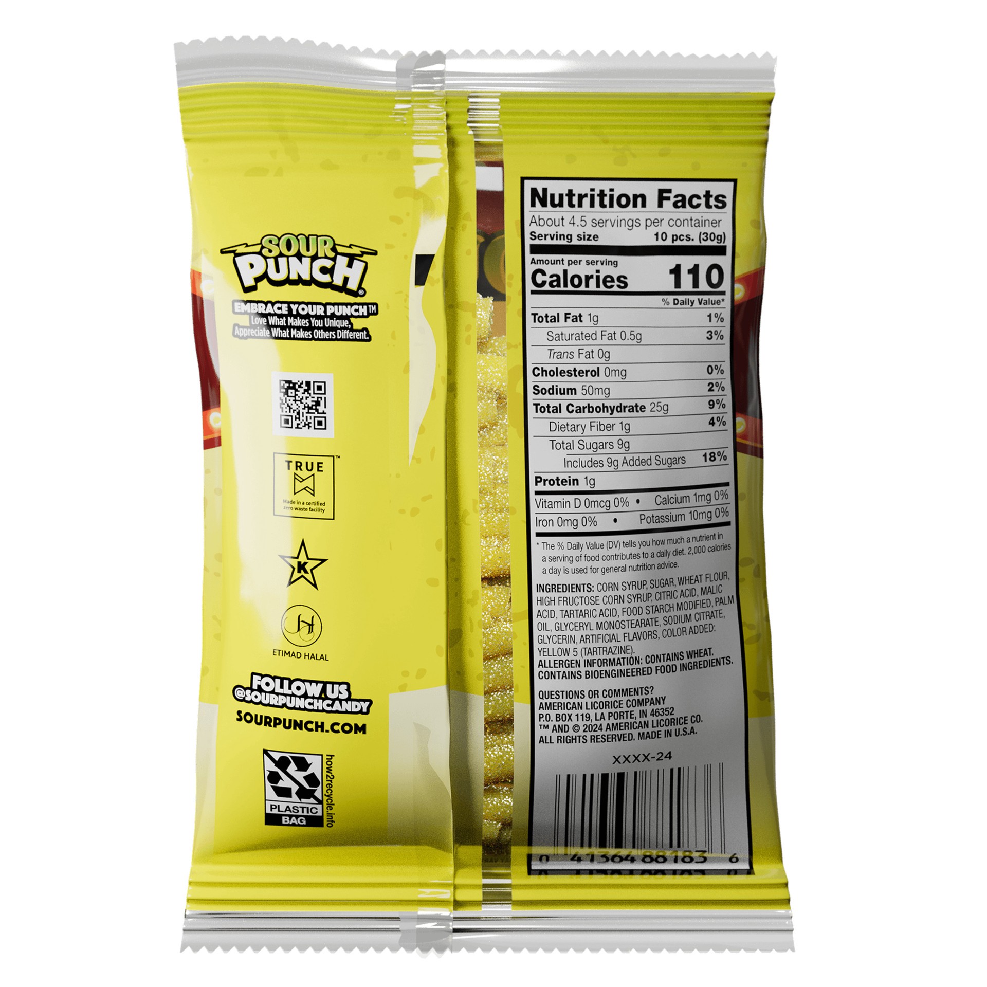 slide 3 of 6, Sour Punch Banana Roulette Bites, 5oz Bag, 5 oz