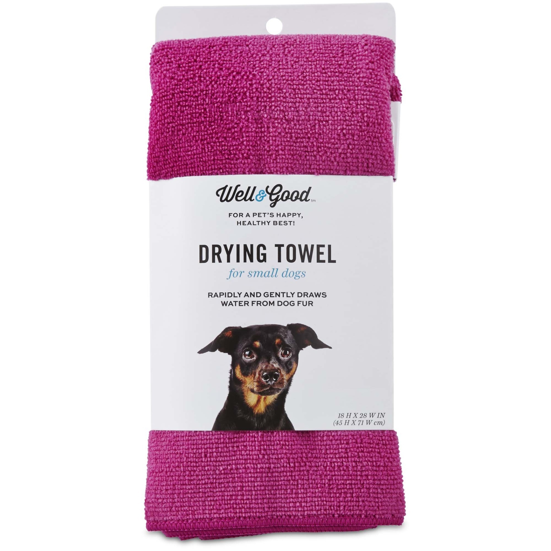 slide 1 of 1, Well & Good Small Pink Drying Towel for Dogs, 1 ct