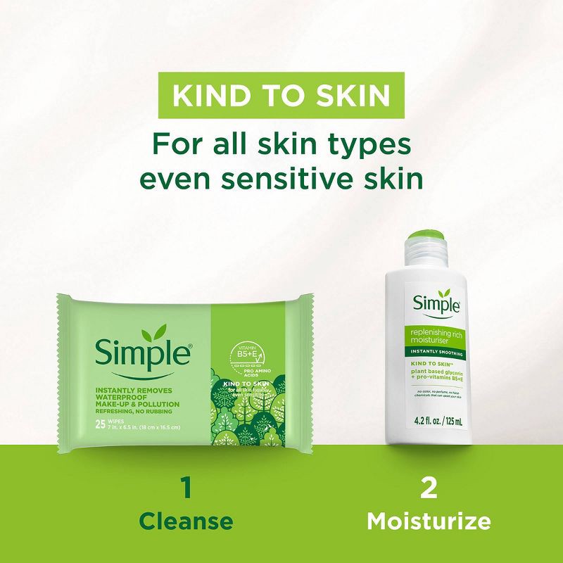 slide 7 of 10, Unscented Simple Kind to Skin Cleansing Facial Wipes - 25ct, 25 ct