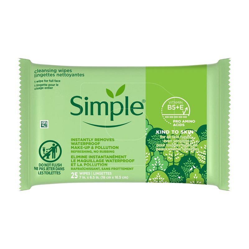slide 1 of 10, Unscented Simple Kind to Skin Cleansing Facial Wipes - 25ct, 25 ct