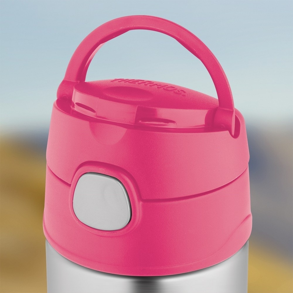 slide 3 of 3, Thermos Funtainer Straw Bottle Pink, 12 oz