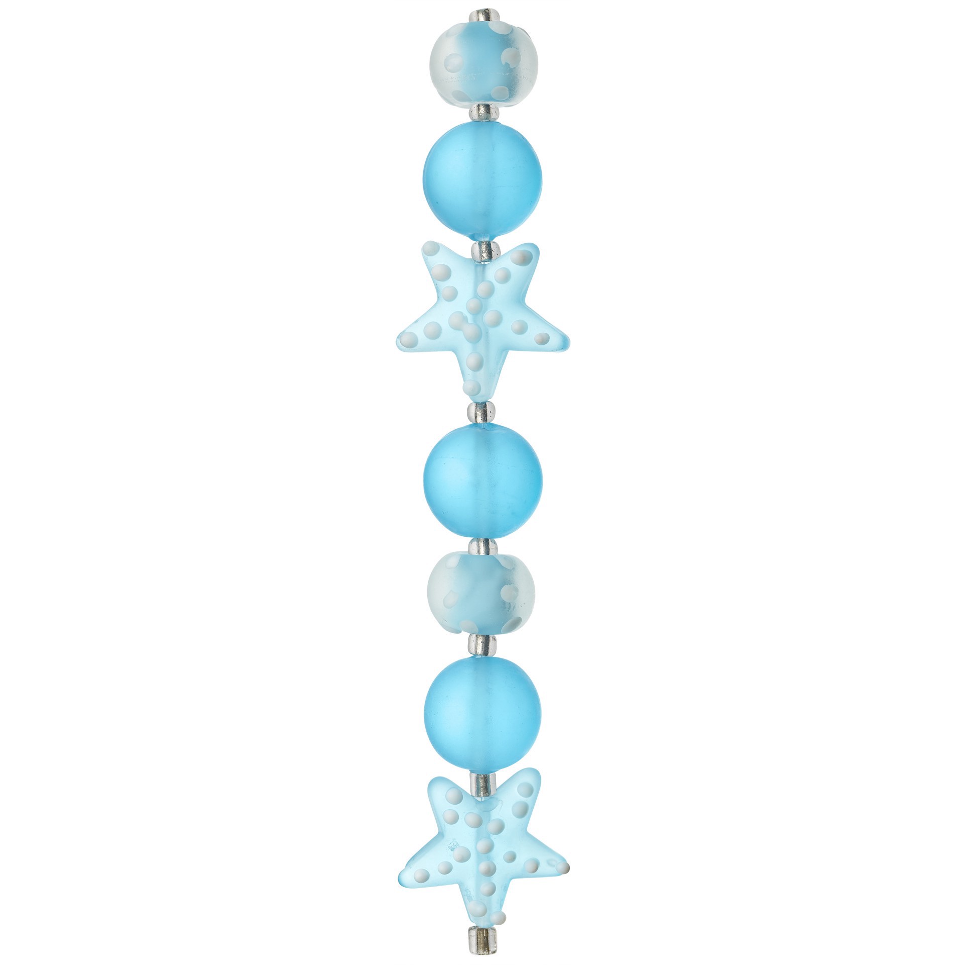 slide 2 of 3, Aqua Glass Starfish Mix Beads By Bead Landing, 9mm-24mm