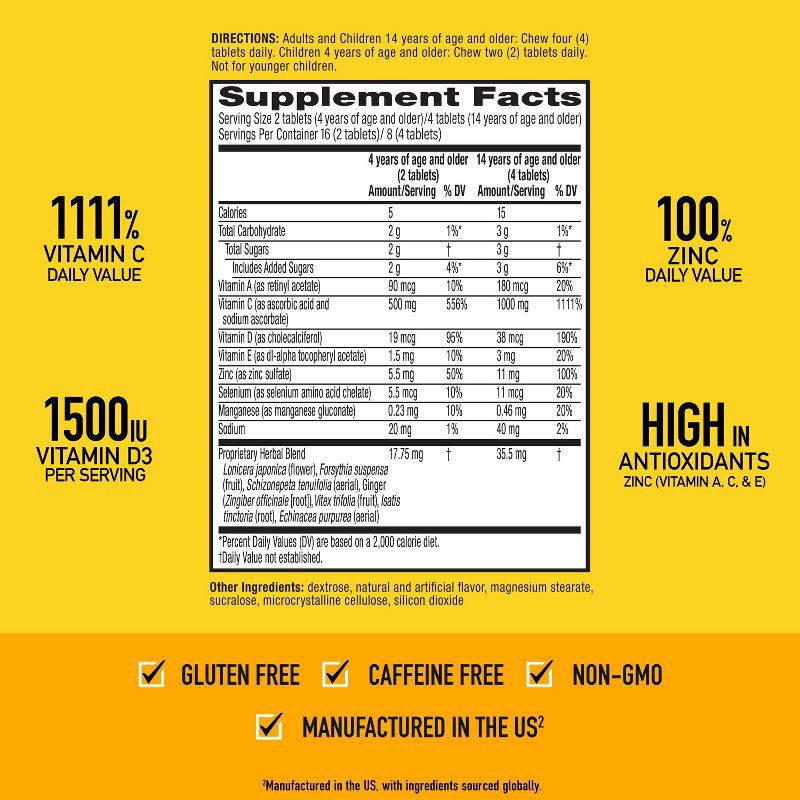 slide 4 of 14, Airborne Immune Support Supplement Chewables - Citrus - 32ct, 32 ct