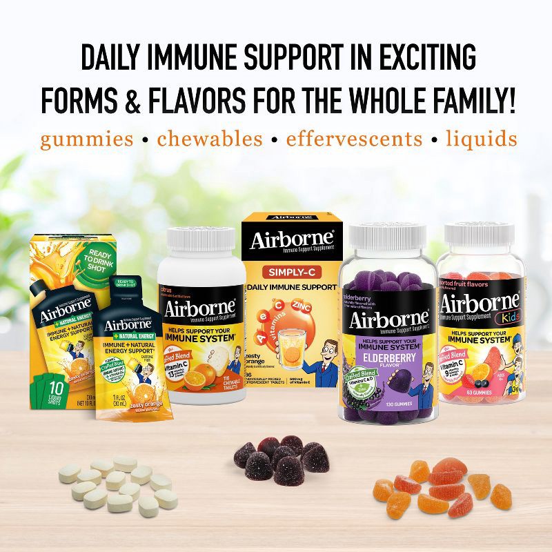 slide 9 of 14, Airborne Immune Support Supplement Chewables - Citrus - 32ct, 32 ct
