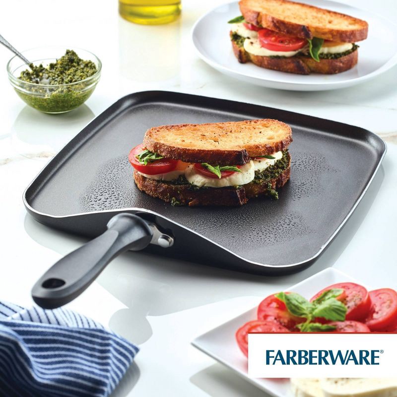 slide 5 of 8, Farberware Reliance 11" Square Aluminum Nonstick Griddle Black: Flat Pan, Pancake & Grill Pan, Dishwasher & Oven Safe, 1 ct