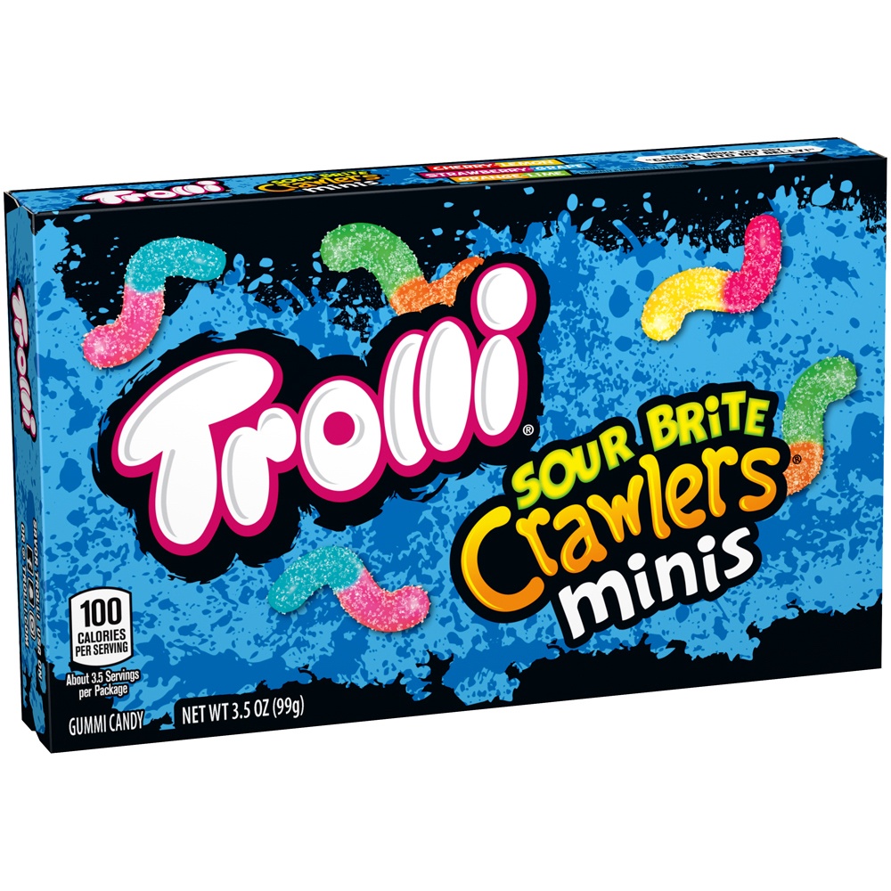 slide 3 of 8, Trolli Sour Brite Crawlers Minis Theater Box, 3.5 oz