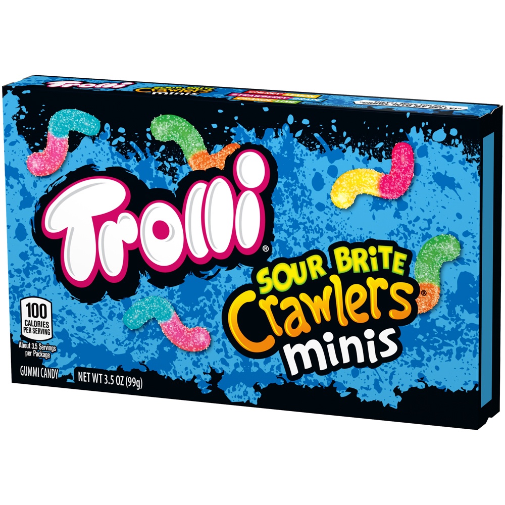 slide 4 of 8, Trolli Sour Brite Crawlers Minis Theater Box, 3.5 oz