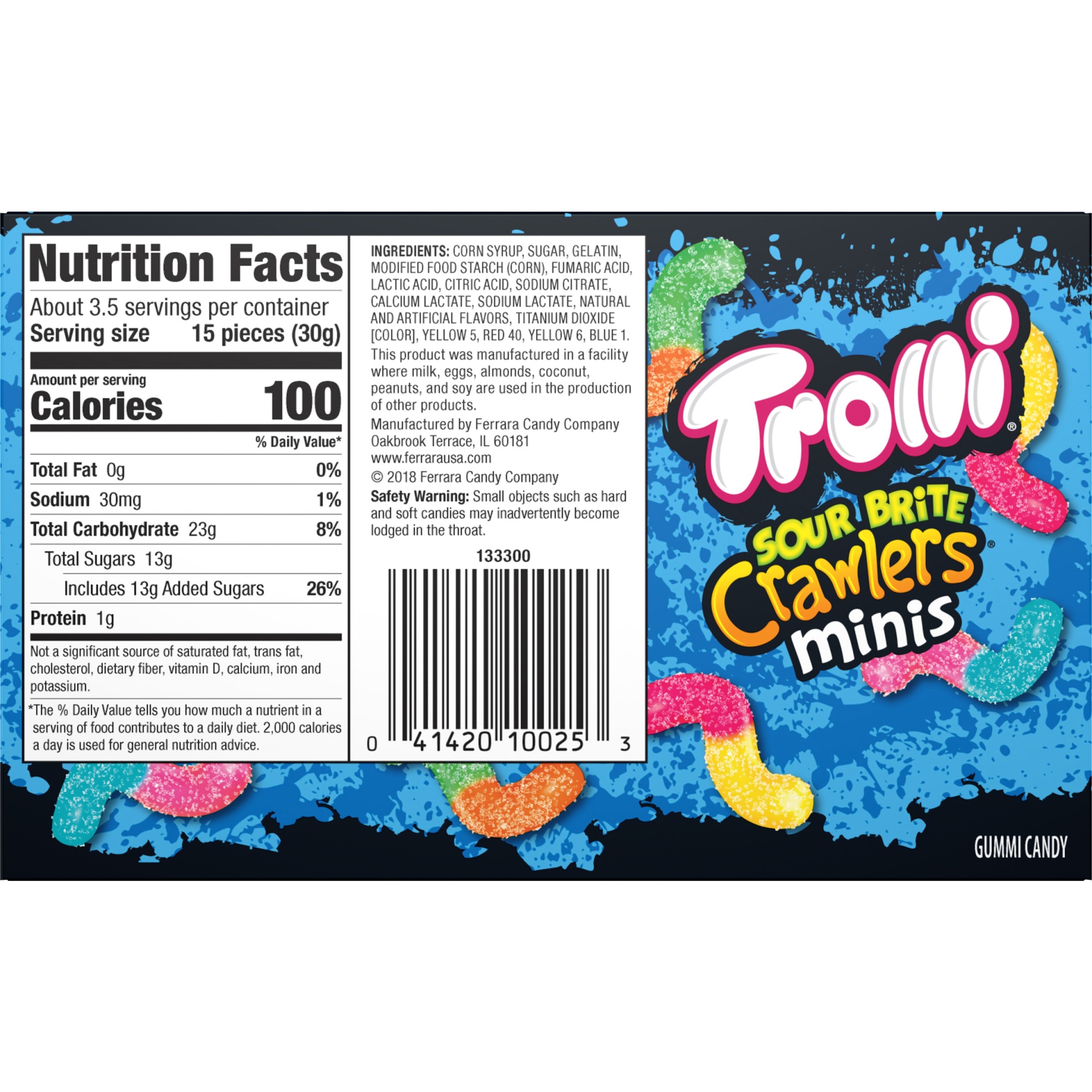 slide 7 of 8, Trolli Sour Brite Crawlers Minis Theater Box, 3.5 oz