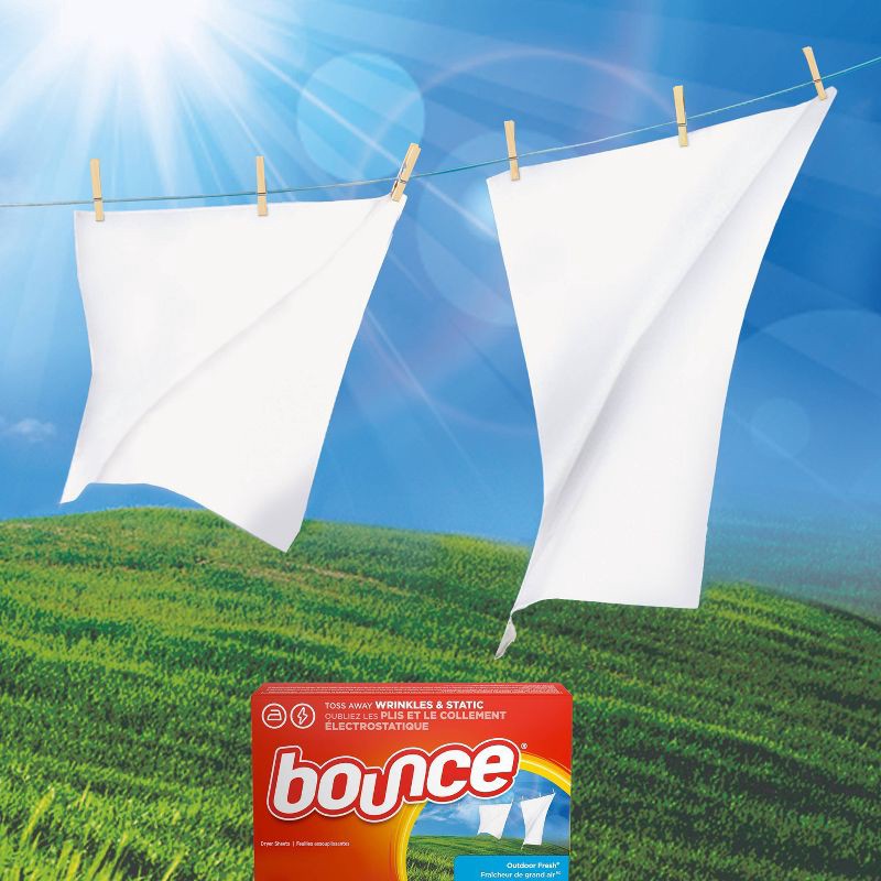 slide 7 of 8, Bounce Outdoor Fresh Fabric Softener Dryer Sheets - 34ct, 34 ct