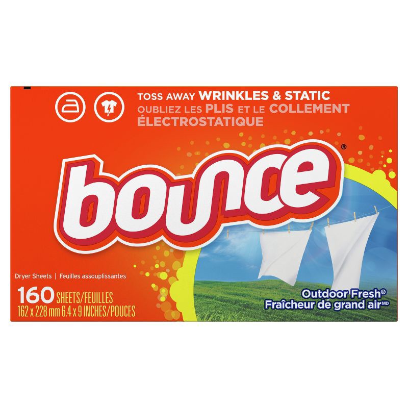 slide 4 of 16, Bounce Outdoor Fresh Fabric Softener Dryer Sheets - 160ct, 160 ct