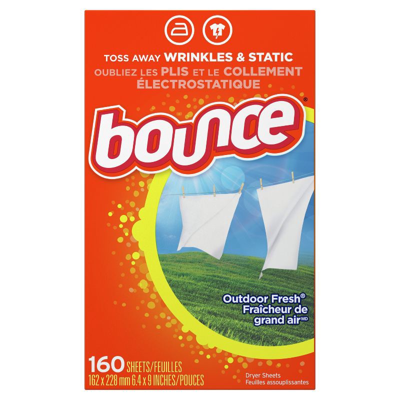 slide 16 of 16, Bounce Outdoor Fresh Fabric Softener Dryer Sheets - 160ct, 160 ct