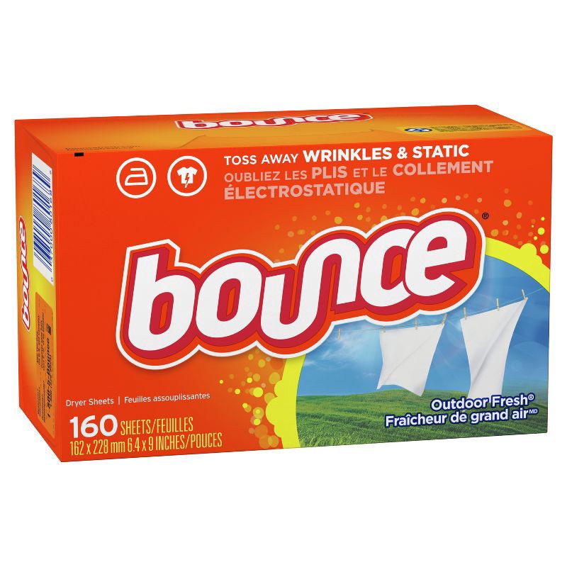 slide 2 of 16, Bounce Outdoor Fresh Fabric Softener Dryer Sheets - 160ct, 160 ct