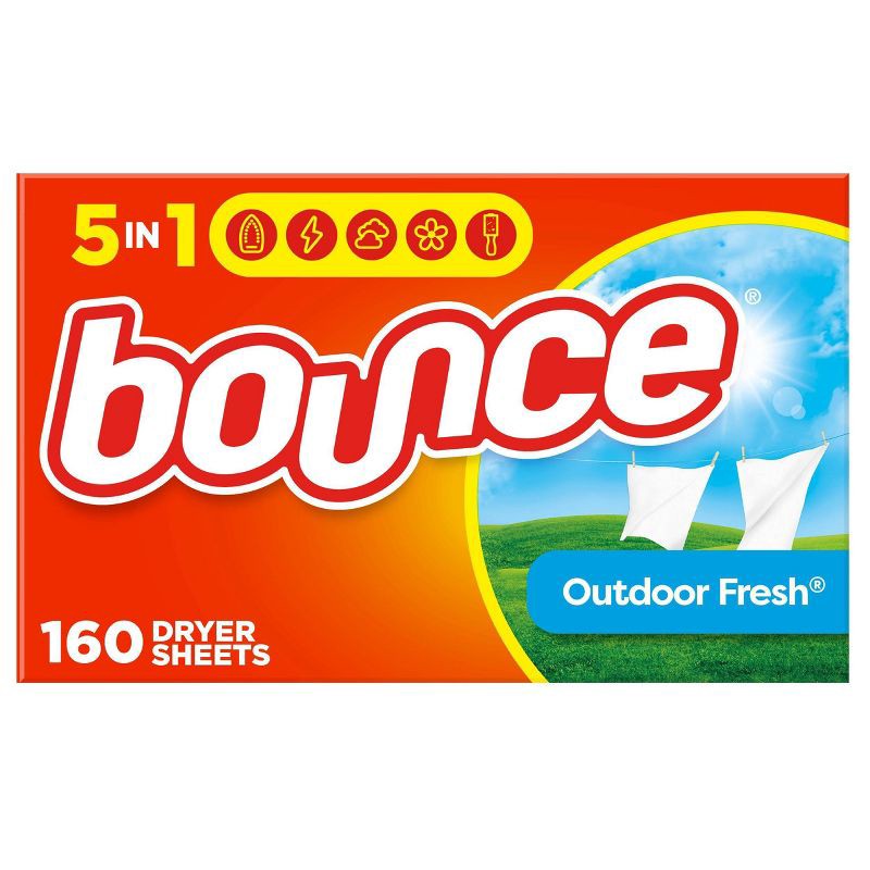 slide 1 of 16, Bounce Outdoor Fresh Fabric Softener Dryer Sheets - 160ct, 160 ct