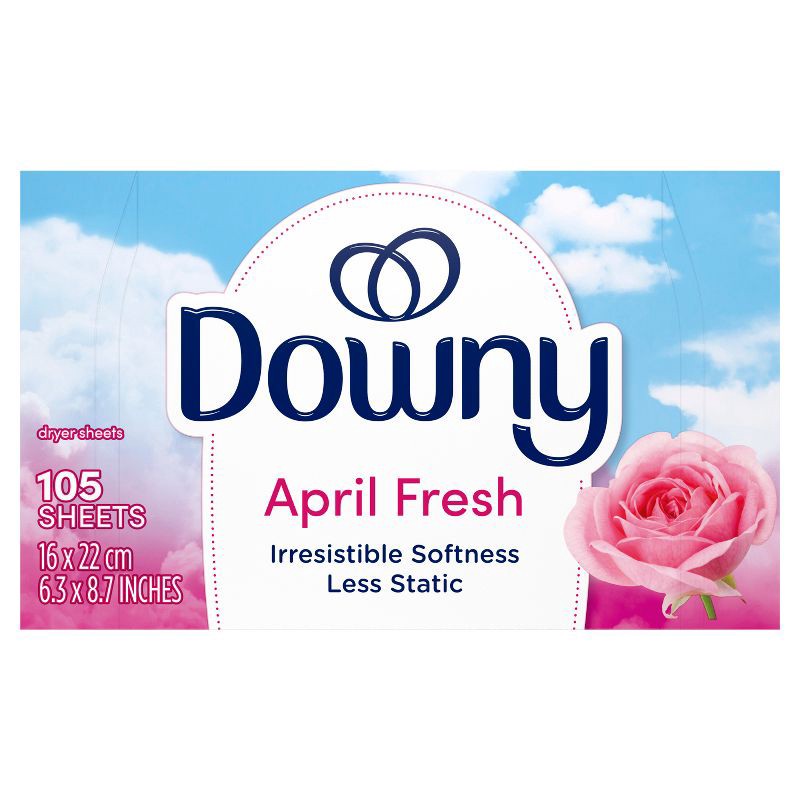 slide 2 of 8, Downy April Fresh Fabric Softener Dryer Sheets - 105ct, 105 ct