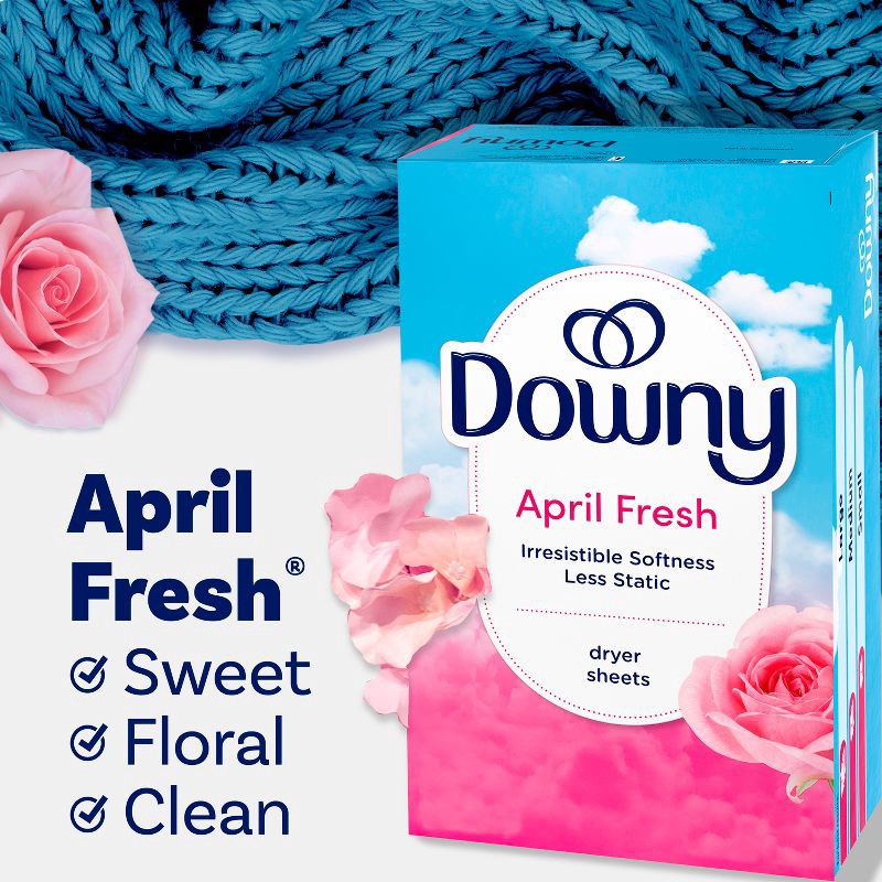 slide 4 of 8, Downy April Fresh Fabric Softener Dryer Sheets - 105ct, 105 ct