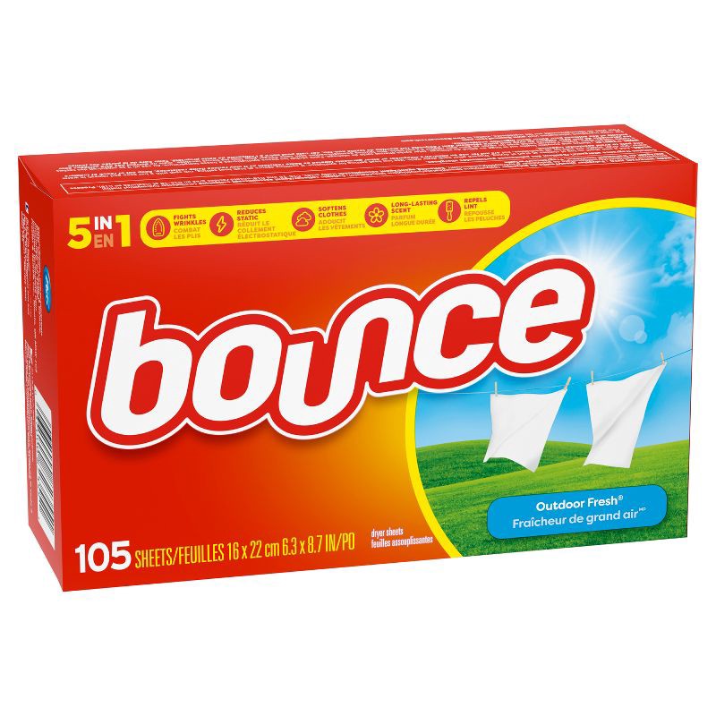 slide 14 of 16, Bounce Outdoor Fresh Fabric Softener Dryer Sheets - 105ct, 105 ct