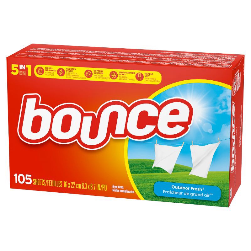 slide 15 of 16, Bounce Outdoor Fresh Fabric Softener Dryer Sheets - 105ct, 105 ct