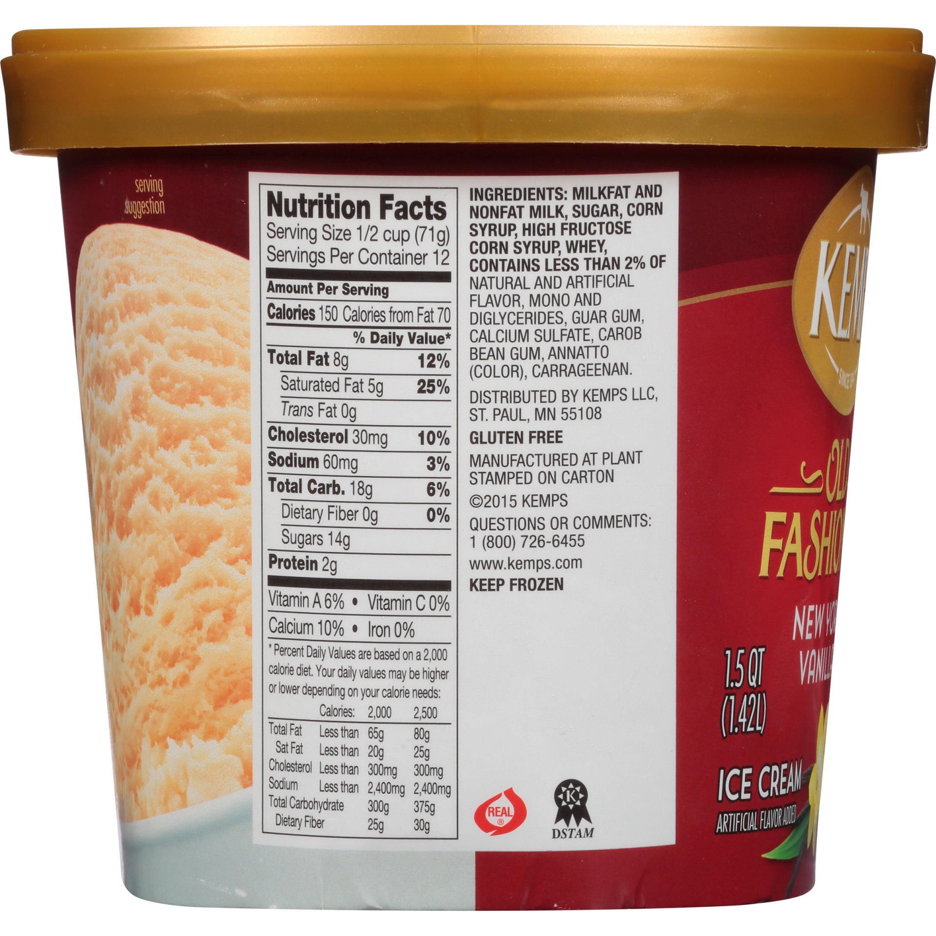 Kemps New York Vanilla Premium Ice Cream 48 oz Shipt