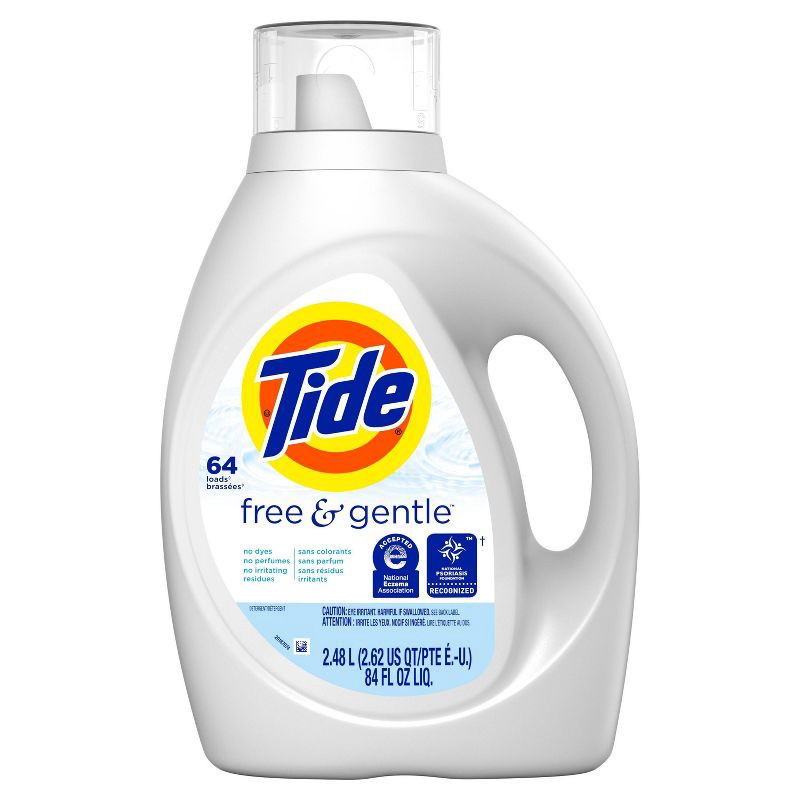 slide 2 of 12, Tide Free & Gentle Liquid Laundry Detergent - 84 fl oz, 84 fl oz