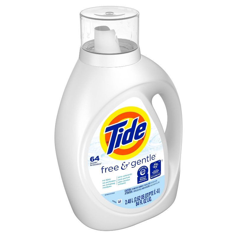 slide 4 of 12, Tide Free & Gentle Liquid Laundry Detergent - 84 fl oz, 84 fl oz