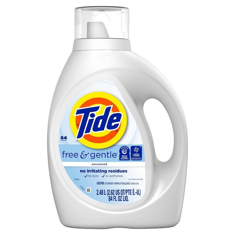 slide 11 of 12, Tide Free & Gentle Non- HE Liquid Laundry Detergent - 84 fl oz, 84 fl oz
