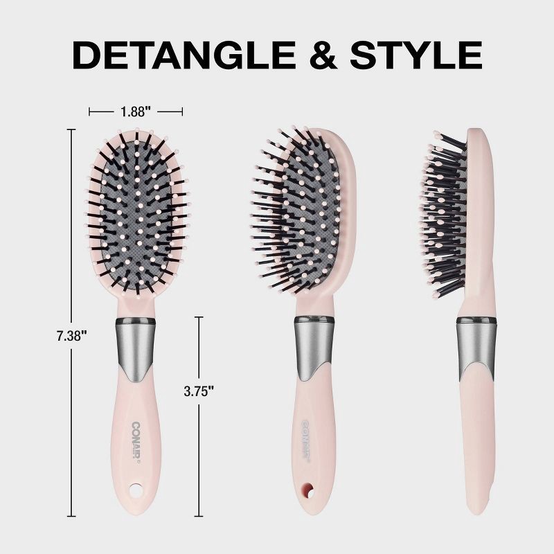 slide 3 of 5, Conair Mini Velvet Touch Cushion Hair Brush, 1 ct