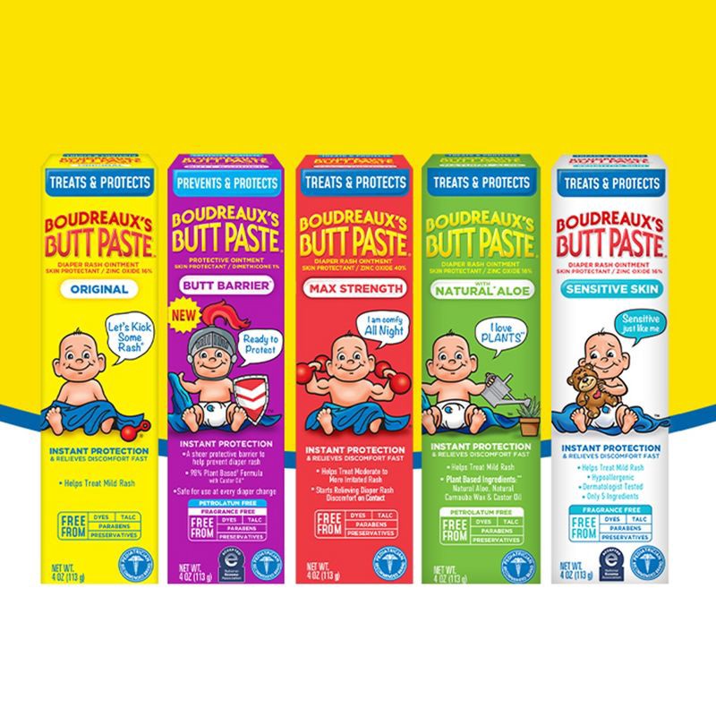 slide 2 of 8, Boudreaux's BP Boudreaux's Butt Paste Baby Diaper Rash Cream Maximum Strength - 4oz, 4 oz