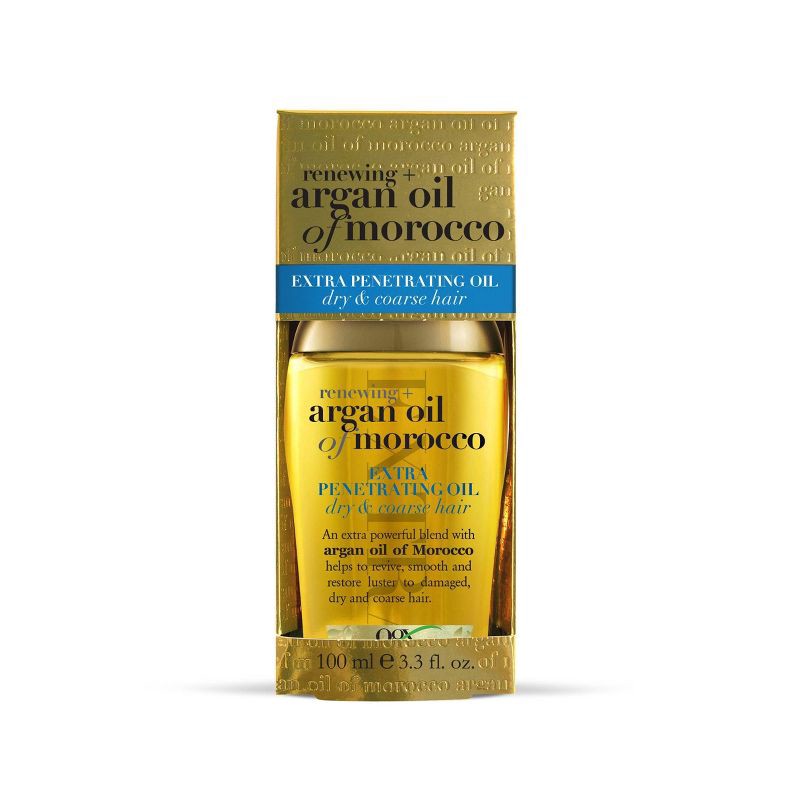 slide 2 of 3, OGX Extra Strength Renewing Moroccan Argan Oil Penetrating Hair Oil Serum- 3.3 fl oz, 3.3 fl oz