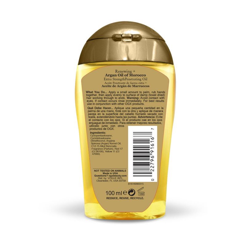 slide 2 of 3, OGX Extra Strength Renewing Moroccan Argan Oil Penetrating Hair Oil Serum- 3.3 fl oz, 3.3 fl oz