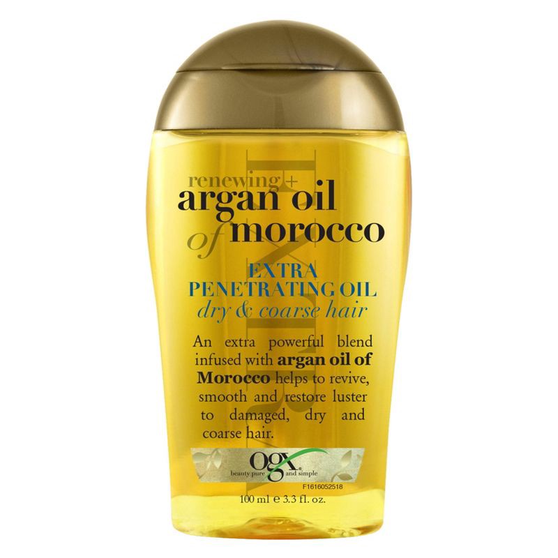 slide 1 of 7, OGX Extra Strength Renewing Moroccan Argan Oil Penetrating Hair Oil Serum- 3.3 fl oz, 3.3 fl oz