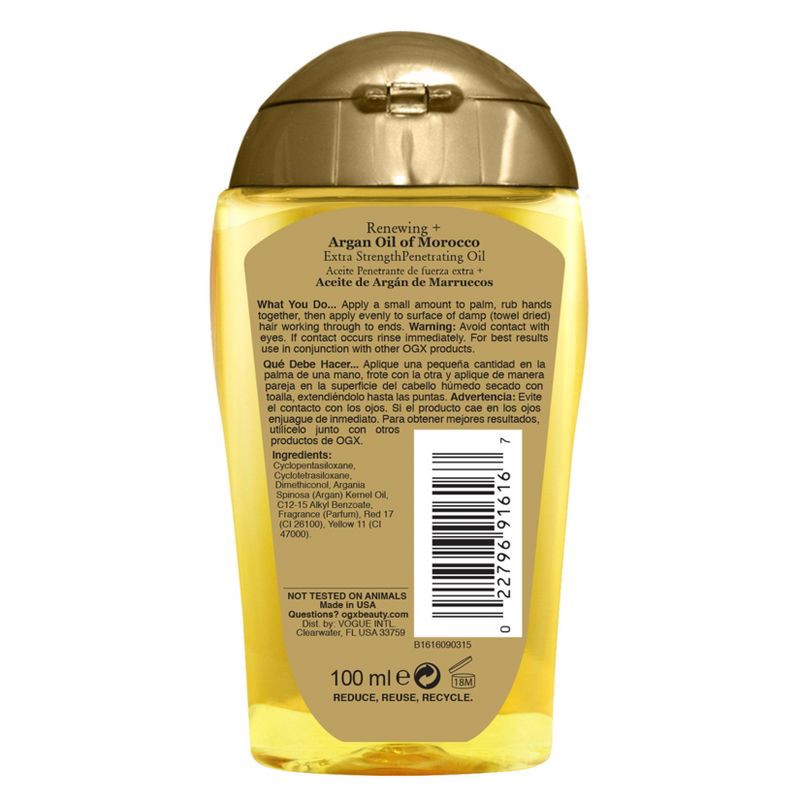 slide 7 of 7, OGX Extra Strength Renewing Moroccan Argan Oil Penetrating Hair Oil Serum- 3.3 fl oz, 3.3 fl oz