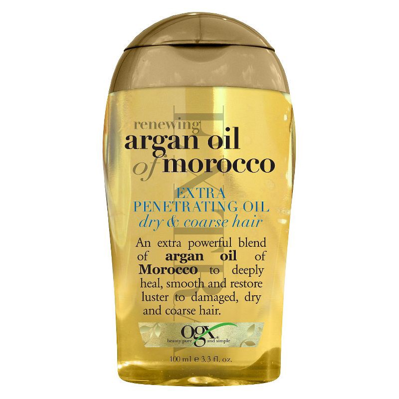 slide 1 of 3, OGX Extra Strength Renewing Moroccan Argan Oil Penetrating Hair Oil Serum- 3.3 fl oz, 3.3 fl oz