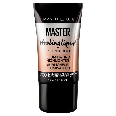 slide 1 of 7, Maybelline Facestudio Master Strobing Liquid Illuminating Highlighter 200 Medium/Nude Glow, 0.67 fl oz